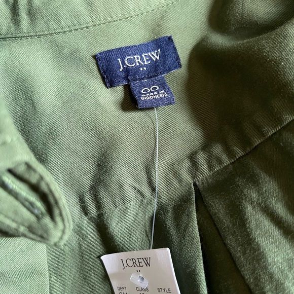 NWT J.Crew size 00 utility shirt dress in green - Picture 9 of 12